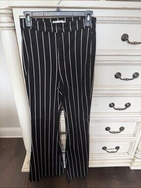 Cello Black Pants with White Pinstripes